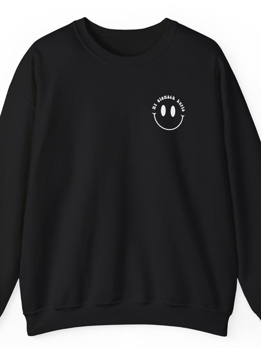 my stomach hurts sweatshirt - black