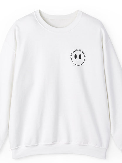 my stomach hurts sweatshirt - white