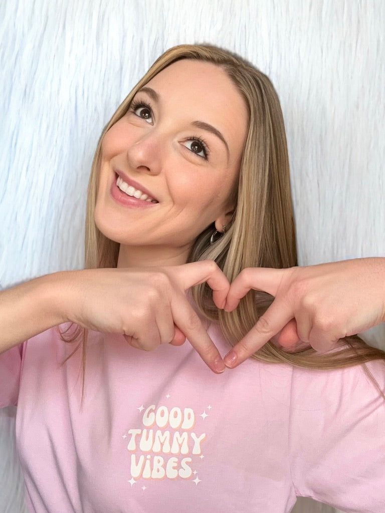 good tummy vibes tee - pink